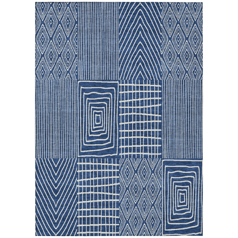  Machine Washable Indoor/Outdoor Chantille ACN990 Green Area Rug, Rectangle 3' x 5'