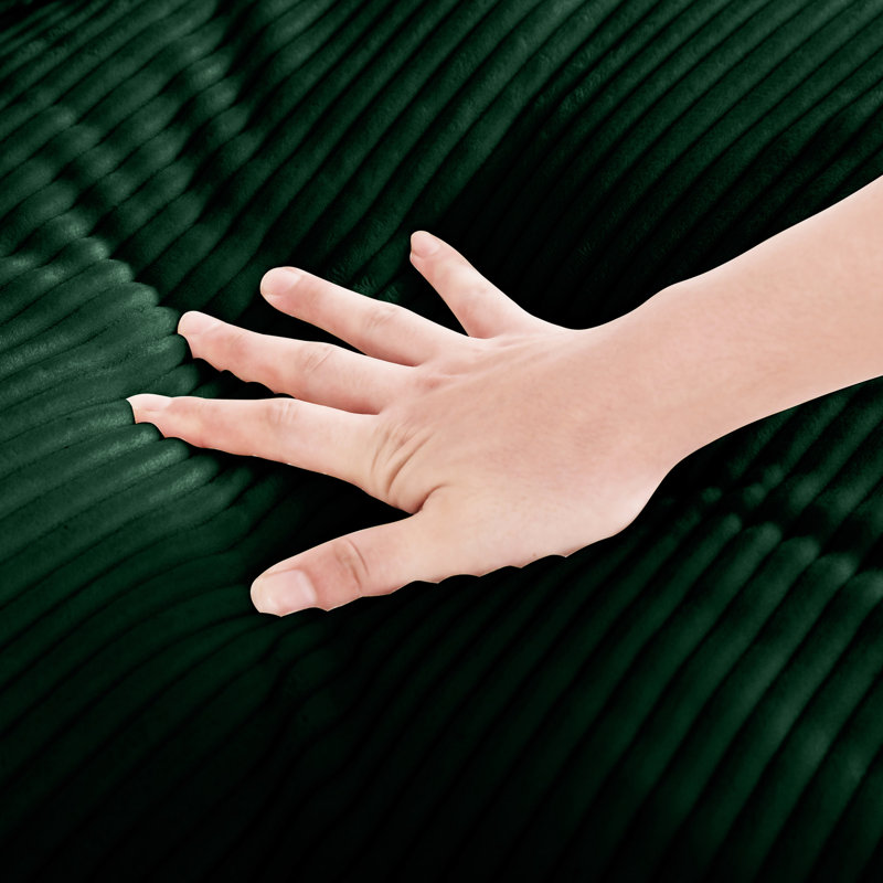 Salon 3 places, tissu en velours côtelé avec coussins de taille, port confortable et facile à assembler 3 sièges profonds - doux