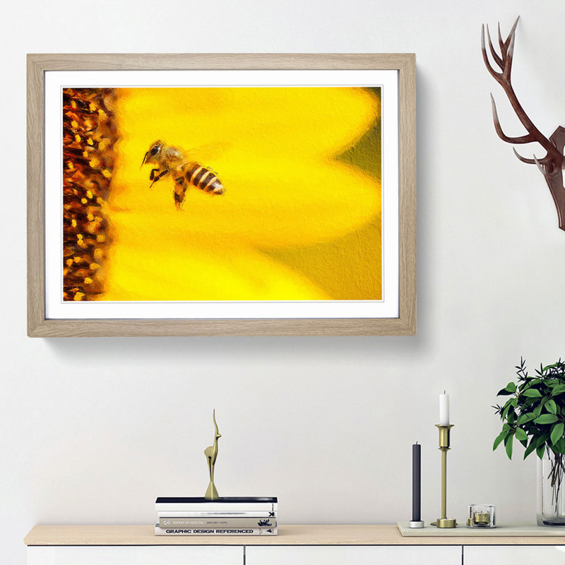 Let me Bee - Picture Frame Painting Print, Oak Framed, 27cm H x 36cm W x 2cm D