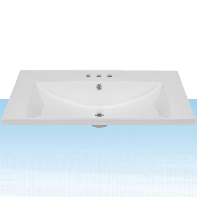 30'' Ceramic Single Bathroom Vanity Top with Sink