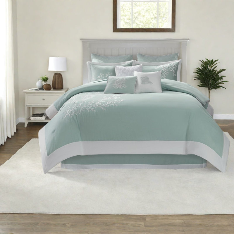 Ensembles de literie surdimensionnés en coton surdimensionnés, confort côtier turquoise pour la maison