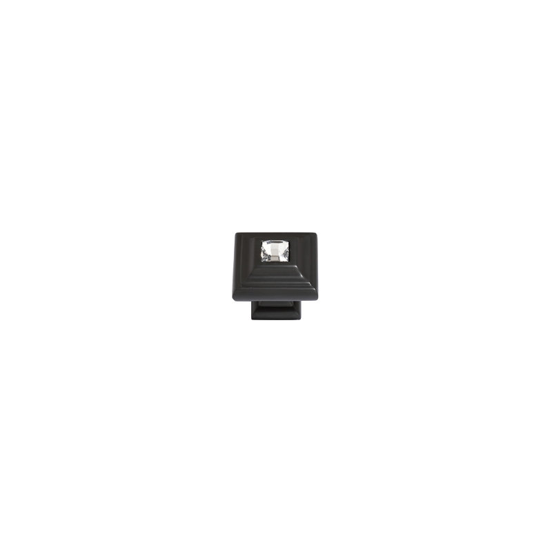 Swarovski Crystal Square Knob, Bronze