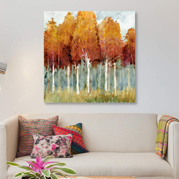 « bouleau i », reproduction sur toile, H 48 po x l 48 po x P 1,5 po, Toile tendue, Pas de tapis