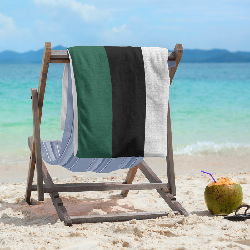 Beach Towel, Green/Black/Light Gray