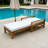 Outdoor Acacia Wood Chaise Lounge With Adjustable Recline And Density Foam Cushion