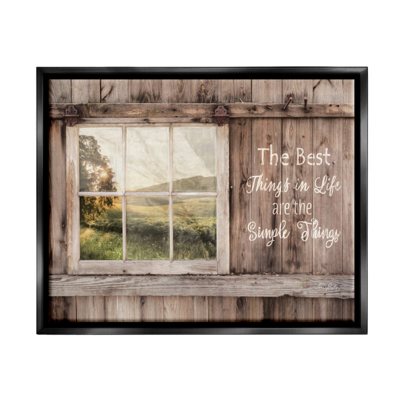 Art mural simple sur toile flottant, "Simple Things Rustic Barn", Lori Deiter, Cadre flottant noir de jais, L 17 po x H 21 po