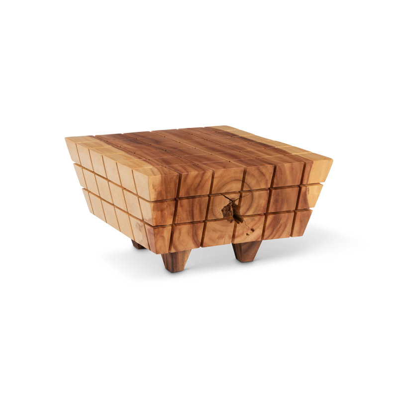 Natural Brown Solid Wood Square Coffee Table