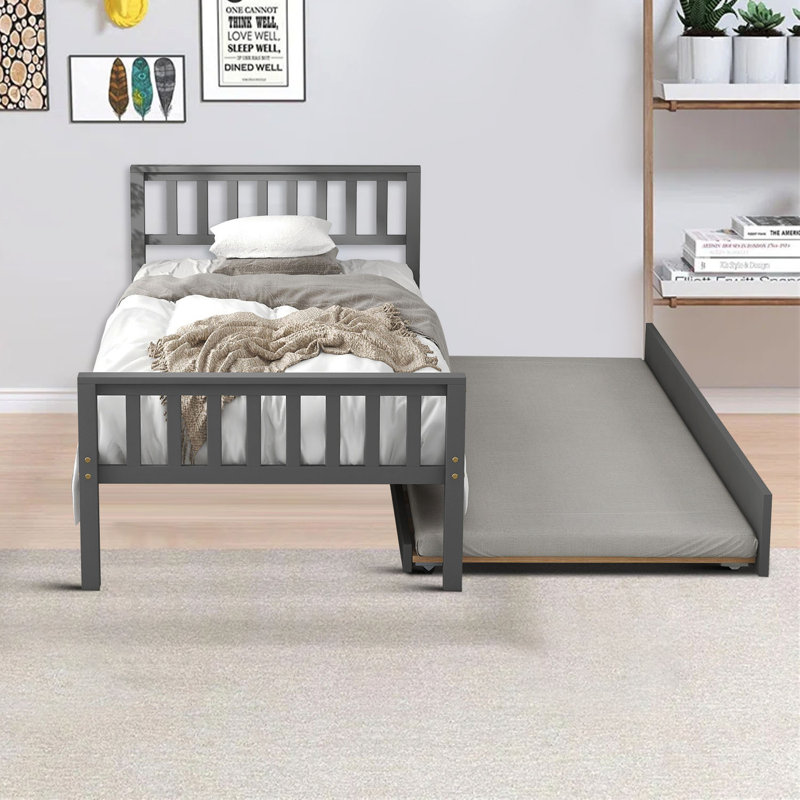Lit plateforme Bernville, Gris