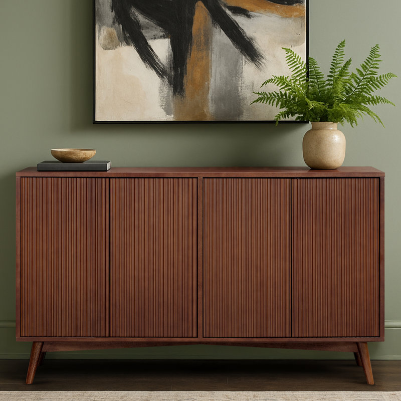 Buffet moderne 4 portes Tremolo, Noyer