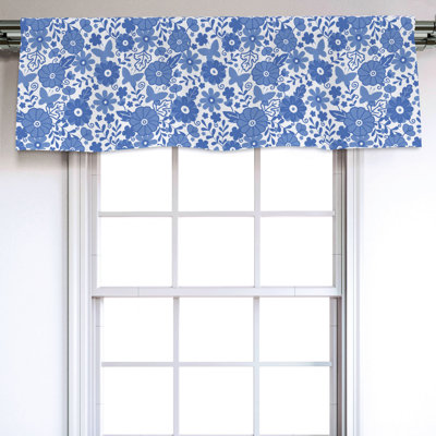 Sateen Floral Ruffled Window Valance