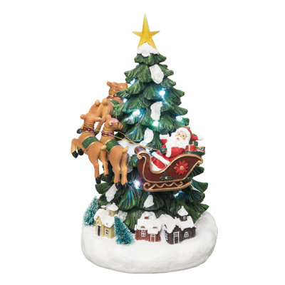  Décoration de Noël arbre de Noël en résine multicolore 14 po