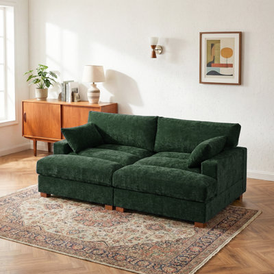 Upholstered Chenille Sleeper Sofa Bed