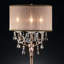 Lampe de table "Rosie" avec accents rose argenté et cristal, abat-jour