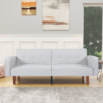 Futon Sofa Bed, Convertible Fabric Futon Couch Bed, Loveseat Sleeper Sofa, Daybed for Living Room, Apartment, Office by George Oliver
