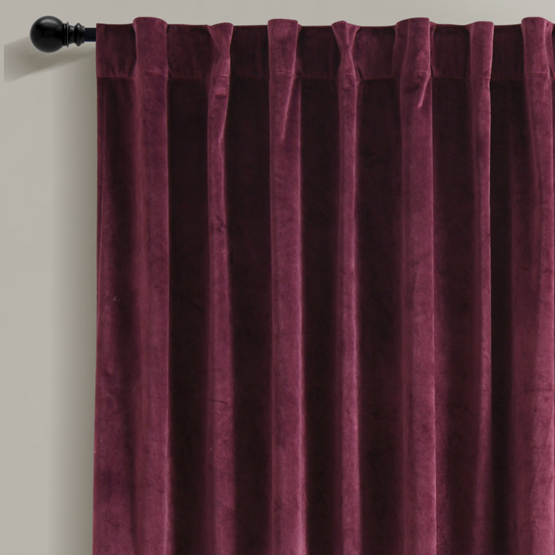 Brundige Solid Room Darkening Thermal Curtain Panels, Plum