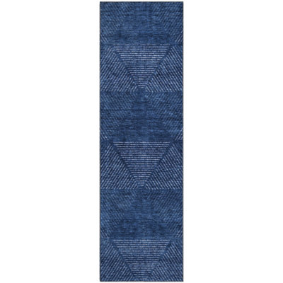 Premium Machine Washable Prisco Navy Rug