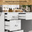 Greyden Vanity Set With LED Mirror & Power Outlets, 9 Drawers with Diamond Handles-534821134