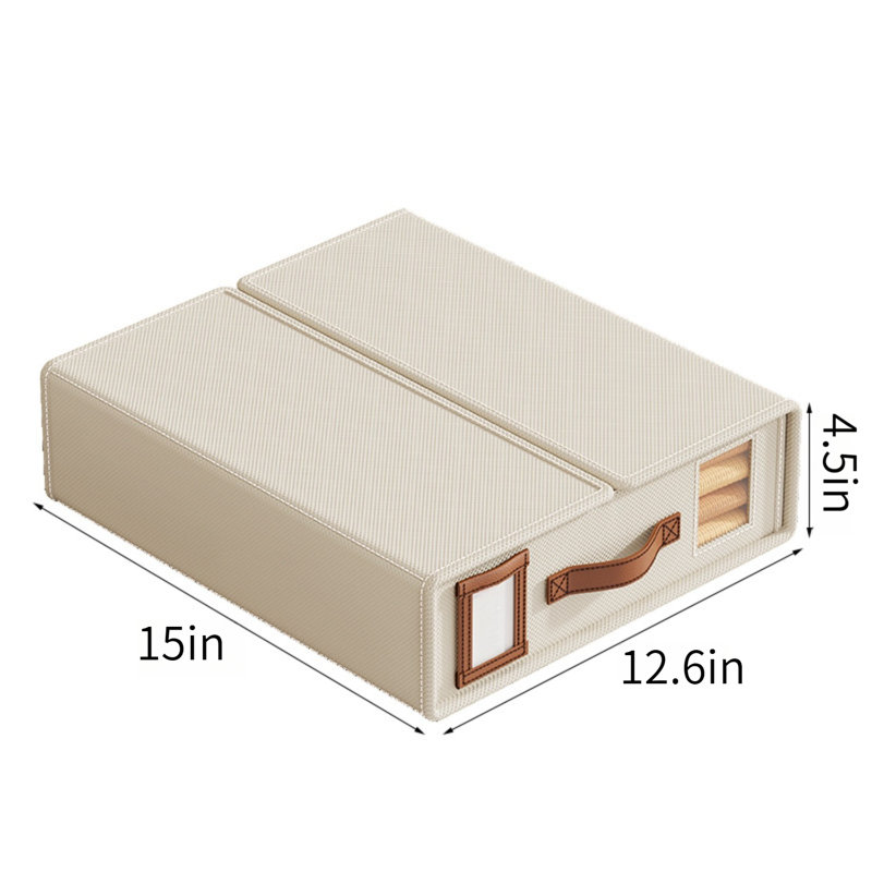 Boîte de rangement pliante avec fenêtre, Blanc