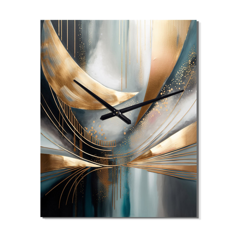 Jaasir - Horloge murale abstraite en marbre, H 40 po x l 30 po x P 1 po