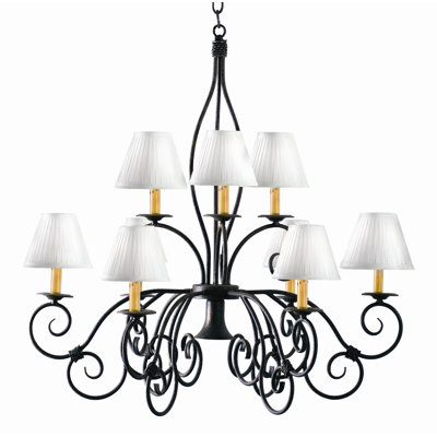Lustre à niveaux unique et remarquable à 9 lumières