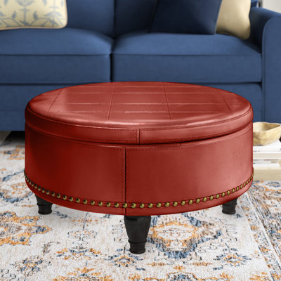 Faux Leather Ottoman