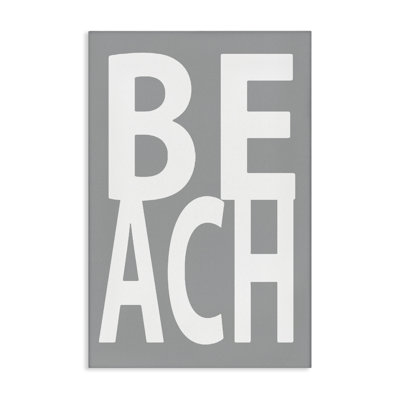 Beach Word on Grey Canvas Wall Art by Jamie MacDowell