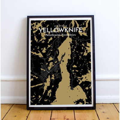 Yellowknife City Map - No Frame Print