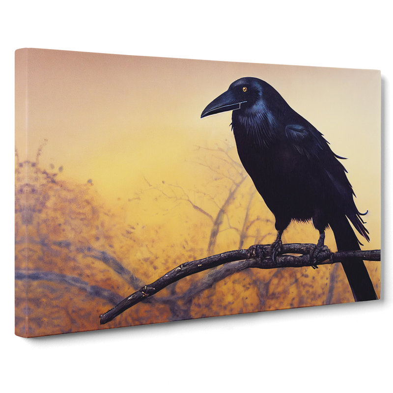Masterful Crow Bird - Wrapped Canvas, 50cm H x 76cm W x 3cm D