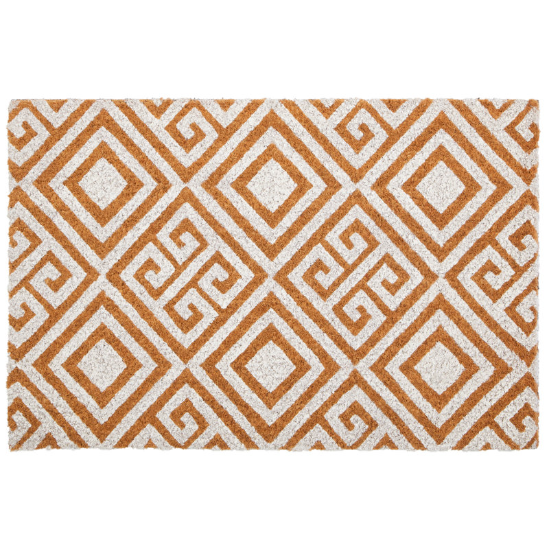Surekha W40 x L60 cm Non-Slip Doormat, Brown/White