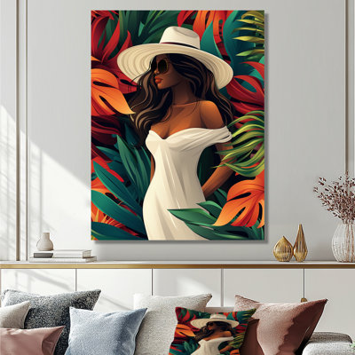 Femme tropicale afro-américaine au paradis III - femme, Pop Art, art mural, salon