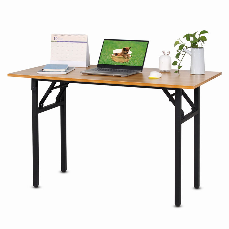 Portable Folding Desk, 75cm H x 120cm W x 60cm D, Black, Brown