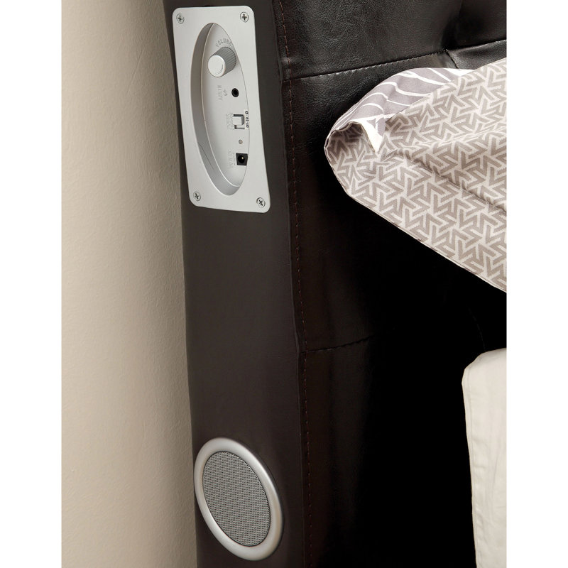 Lit plateforme tapissier Aniylah, Double, Espresso