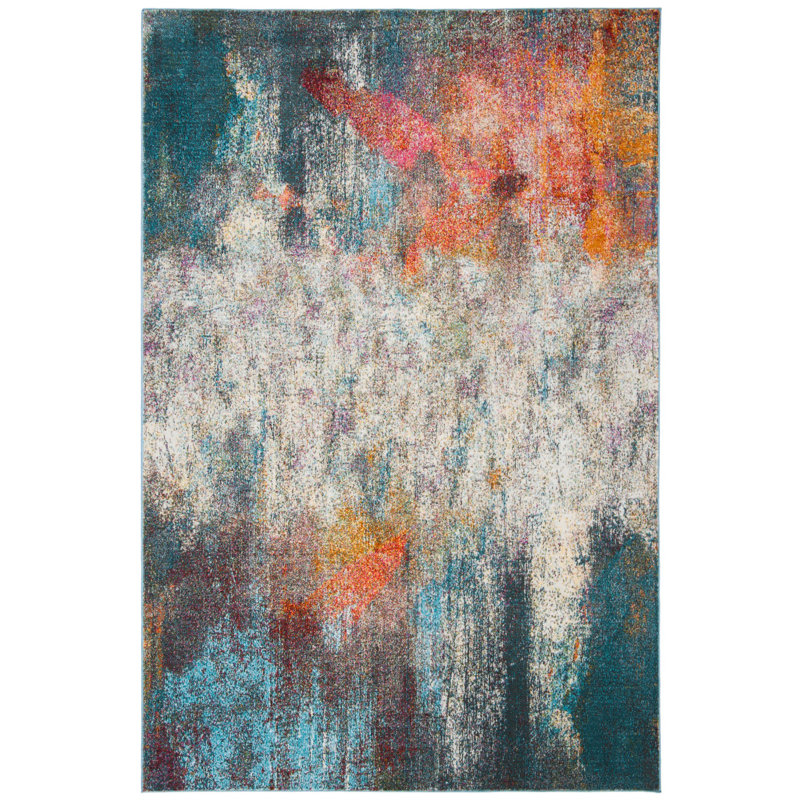 Marques Performance Abstract Rug, Rectangle 5'3" x 7'7"