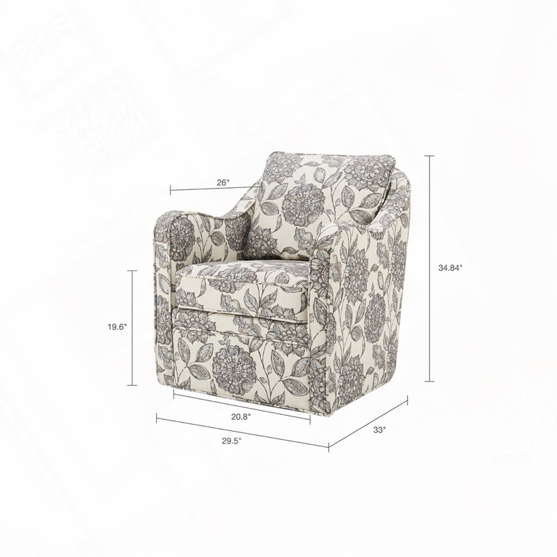 Fauteuil demi-tonneau pivotant rembourré, entièrement assemblé
