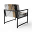 Fauteuil rembourré contemporain noir, blanc et doré Expression II-1945311972