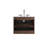24" Wall Mounted Walnut Bathroom Vanity - Ceramic Sink, Silent & Fashionable With Sink , Chic Style-1416558813-1416558818