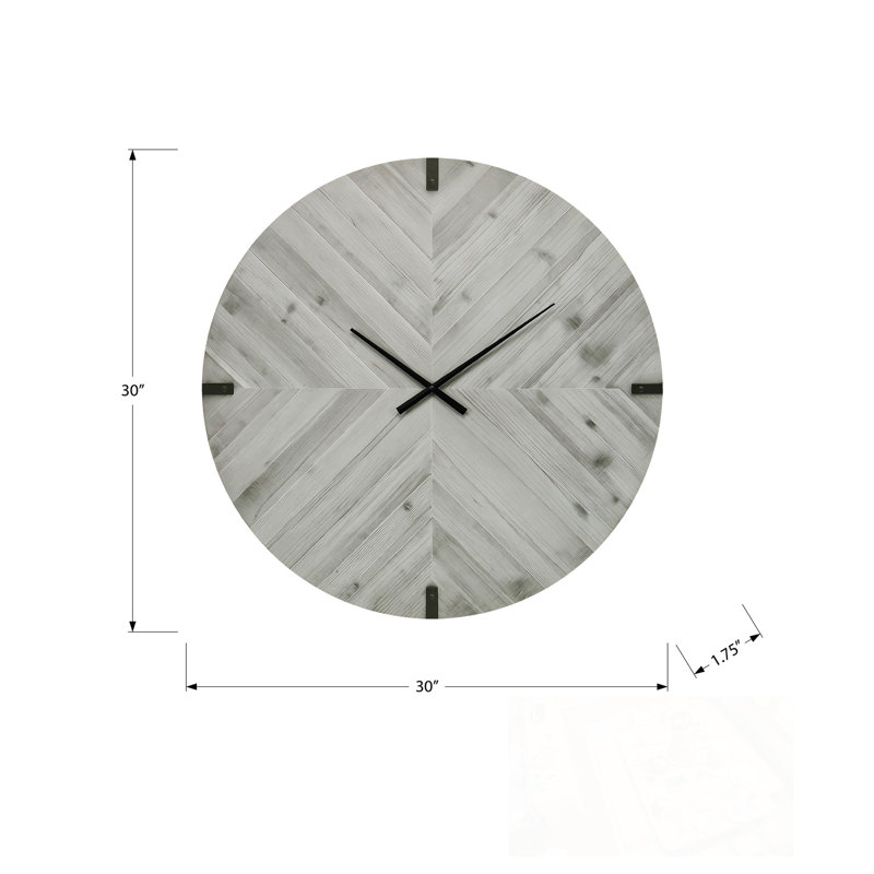 Horloge murale ronde surdimensionnée, Gris