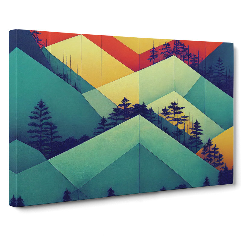 Geometric Forest Abstract - Wrapped Canvas, 35cm H x 50cm W x 3cm D