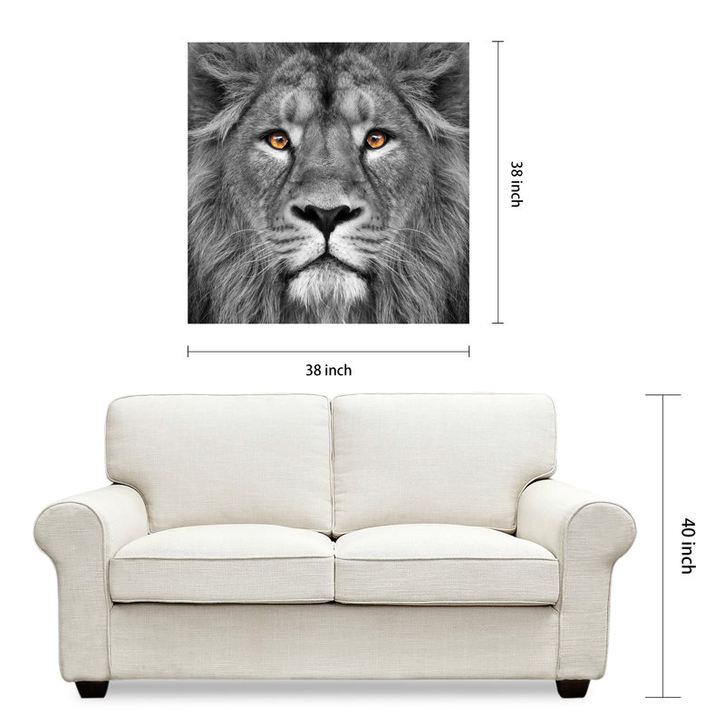 'King of the Jungle Lion' Glass Wall Art