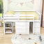 Wood Loft Bed With Desk And Storage Drawers,Ladder-1379902278-1379902279