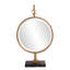 Medallion Round Beveled Framed Freestanding Mirror-1392937426