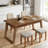 Rectangular Dining Table with Drawer & Solid Wood Legs
