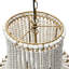 Lustre en perles de bois drapé-1978718497