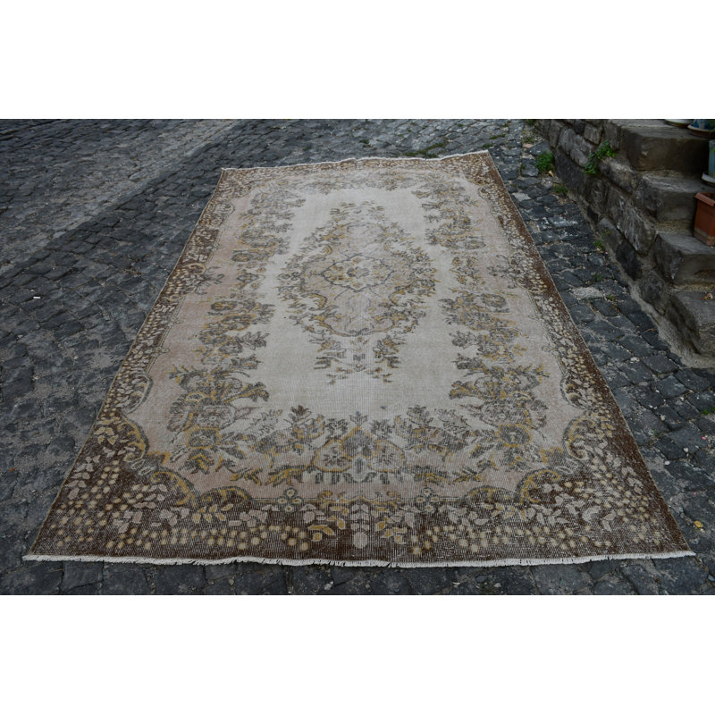 Tapis rétro de style turc pour le salon et le salon avec brun / beige
