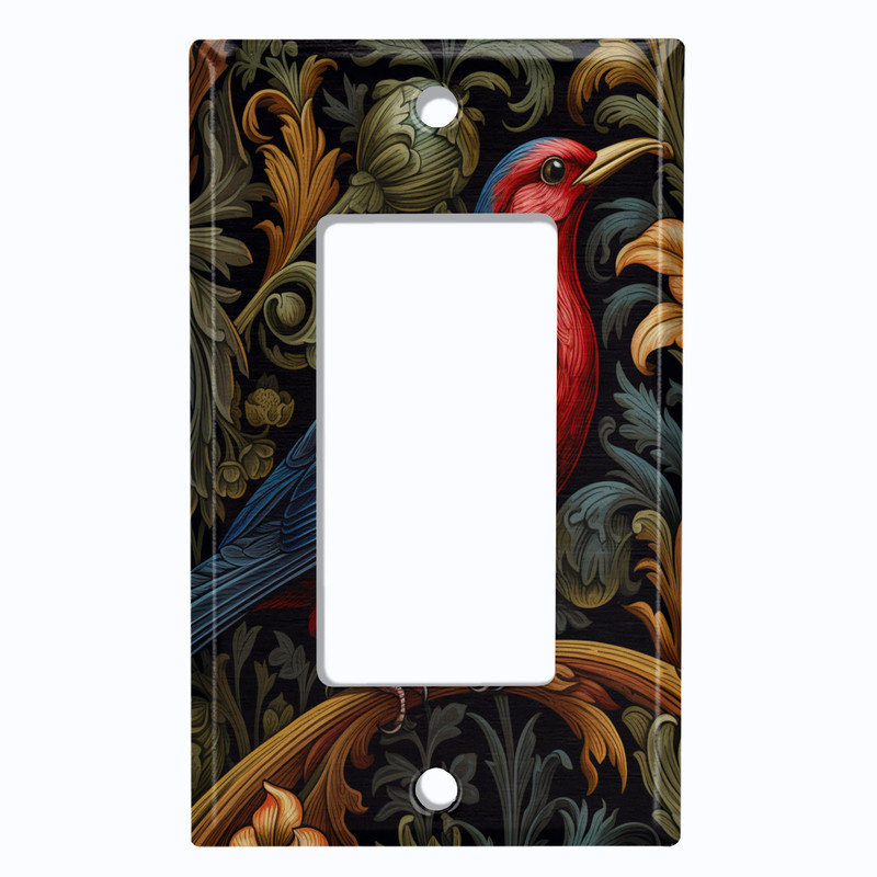 Couvercle de plaque d'interrupteur en métal; Fauteuil à bascule GFI 1 taille US standard - Portrait d'oiseau