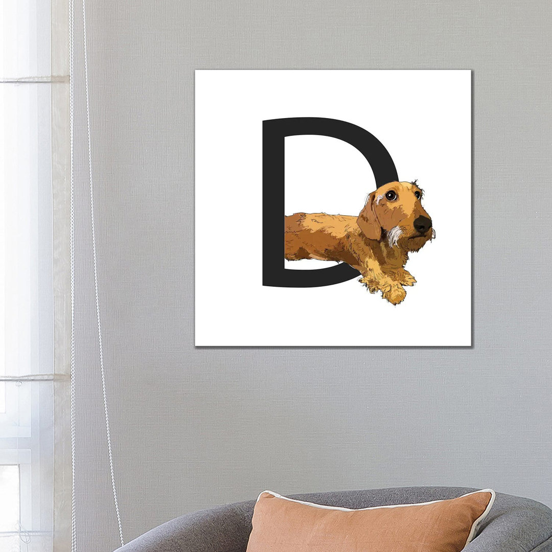 D Is For Dachshund von Sketch And Paws - Gallery-Wrapped Canvas Giclée on Canvas