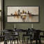 «Neutral Gold City Skyline», impression sur toile encadrée pour chambre principale-1735113589-1735113591