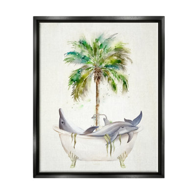 «Tropical Dolphins Bathroom Bath Floater Canvas» par Ziwei Li