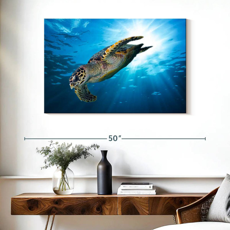 Hawksbill Turtle Dive, 26" H x 39" W