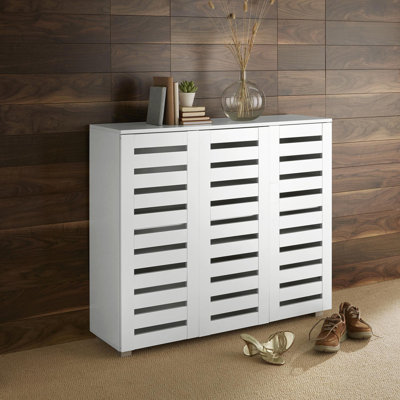 Oslo Large 3 Door 15 Pair Hallway Shoe Storage Cabinet